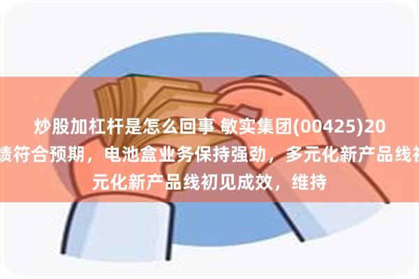 炒股加杠杆是怎么回事 敏实集团(00425)2024年上半年业绩符合预期，电池盒业务保持强劲，多元化新产品线初见成效，维持