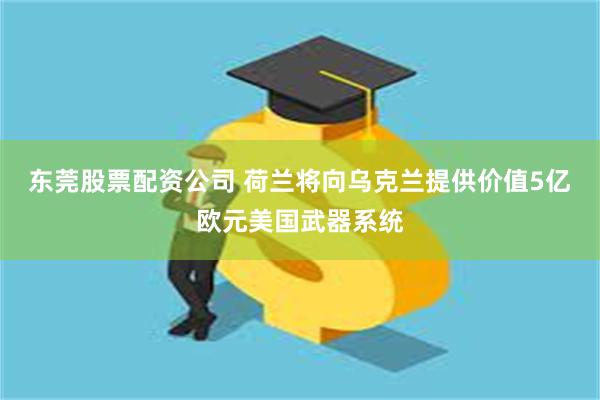 东莞股票配资公司 荷兰将向乌克兰提供价值5亿欧元美国武器系统